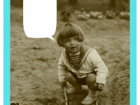 Feliks Dzierżanowski junior z zabawką w ogrodzie podczas zabawy w piasku. Rok 1933.